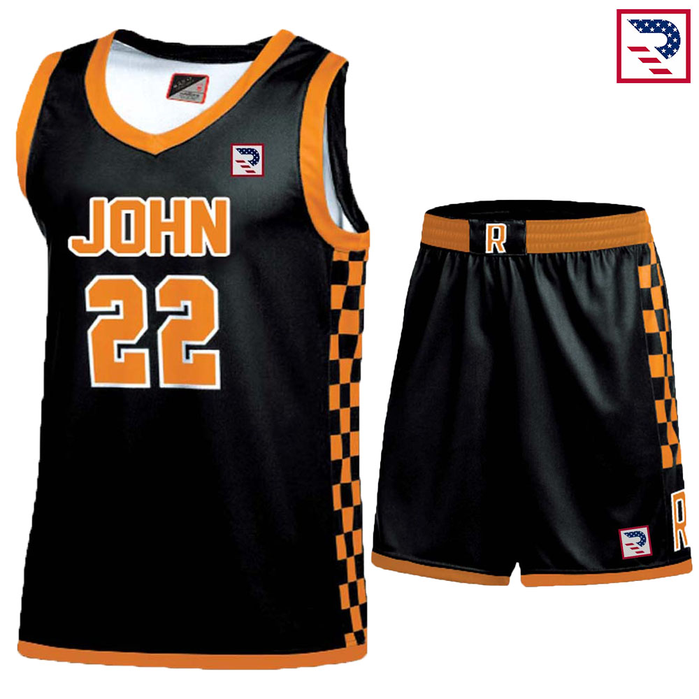 Basketball Uniforms – Black/Orange - RAJCO USA INC.