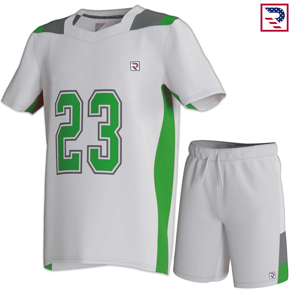 Lacrosse Uniform Sublimated – White/Green - RAJCO USA INC.