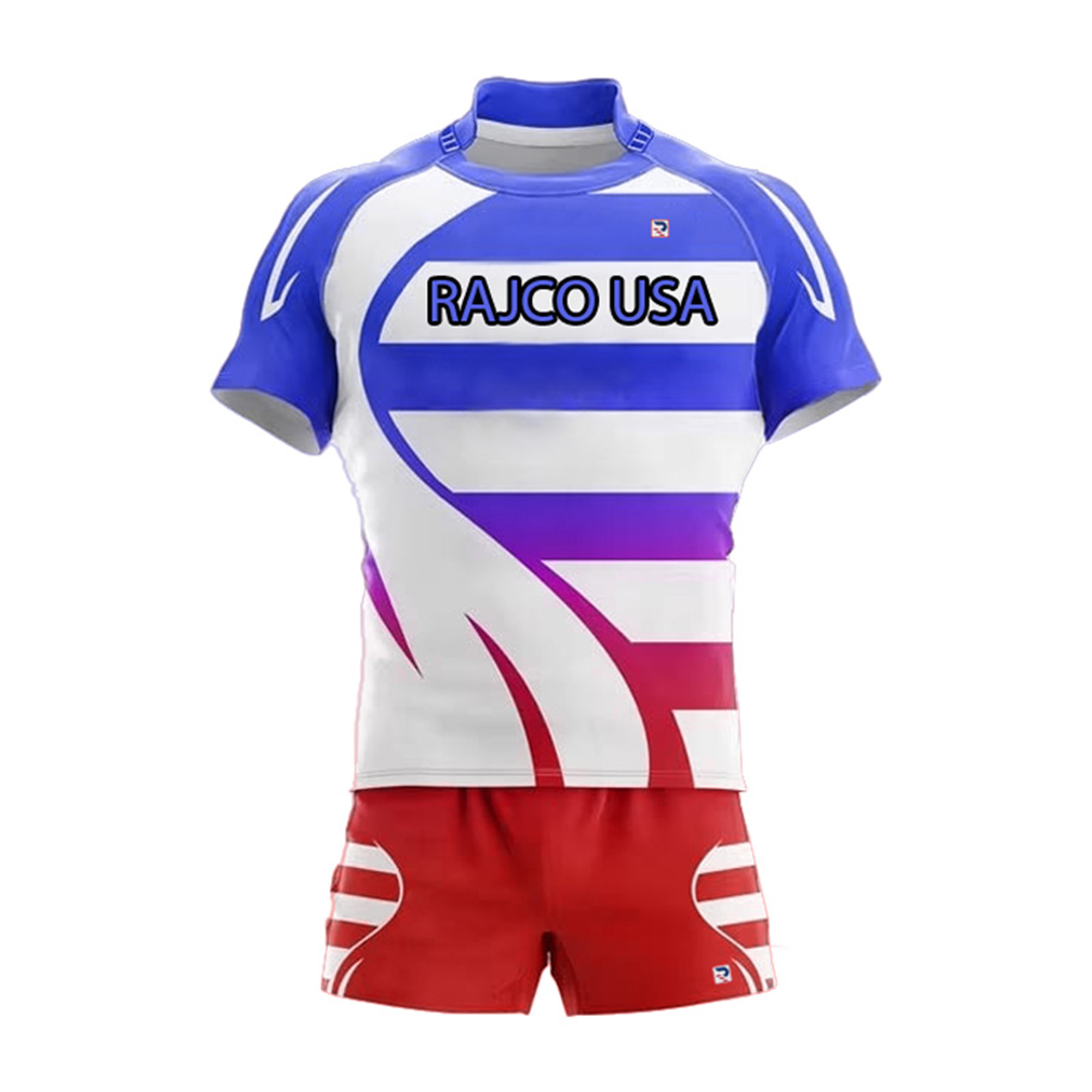 Rugby Jersey White/Blue/Red - RAJCO USA INC.